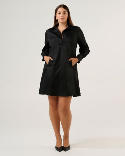 ESTELLE Plus size Asher Mini Cotton Long Sleeve Shirt Dress