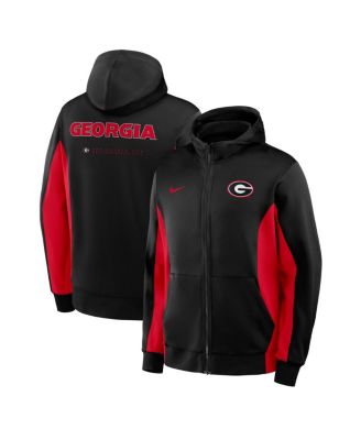 Nike Мужская черная/красная худи Georgia Bulldogs Dri-FIT Game Full-Zip