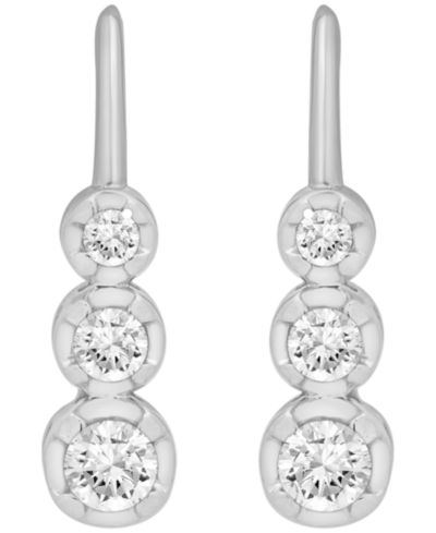 Серьги-подвески с бриллиантами (1/4 ct. t.w.) из стерлингового серебра