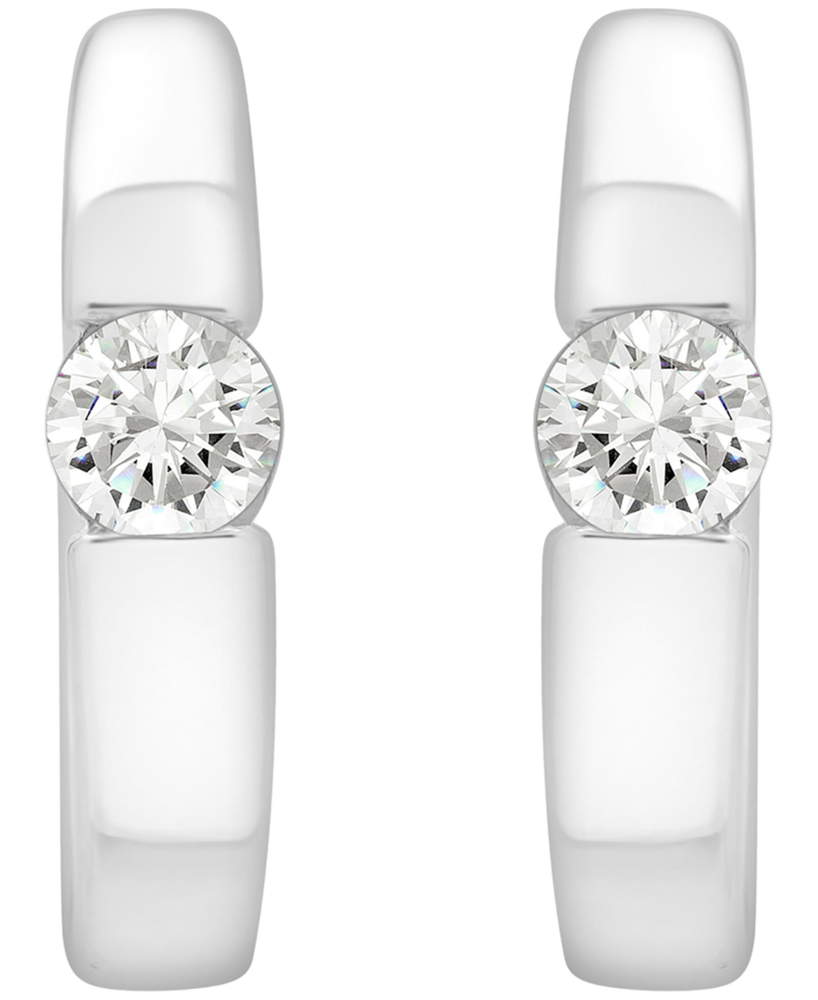 Серьги-кольца Macy's с бриллиантами (1/4 ct. t. w.) из стерлингового серебра