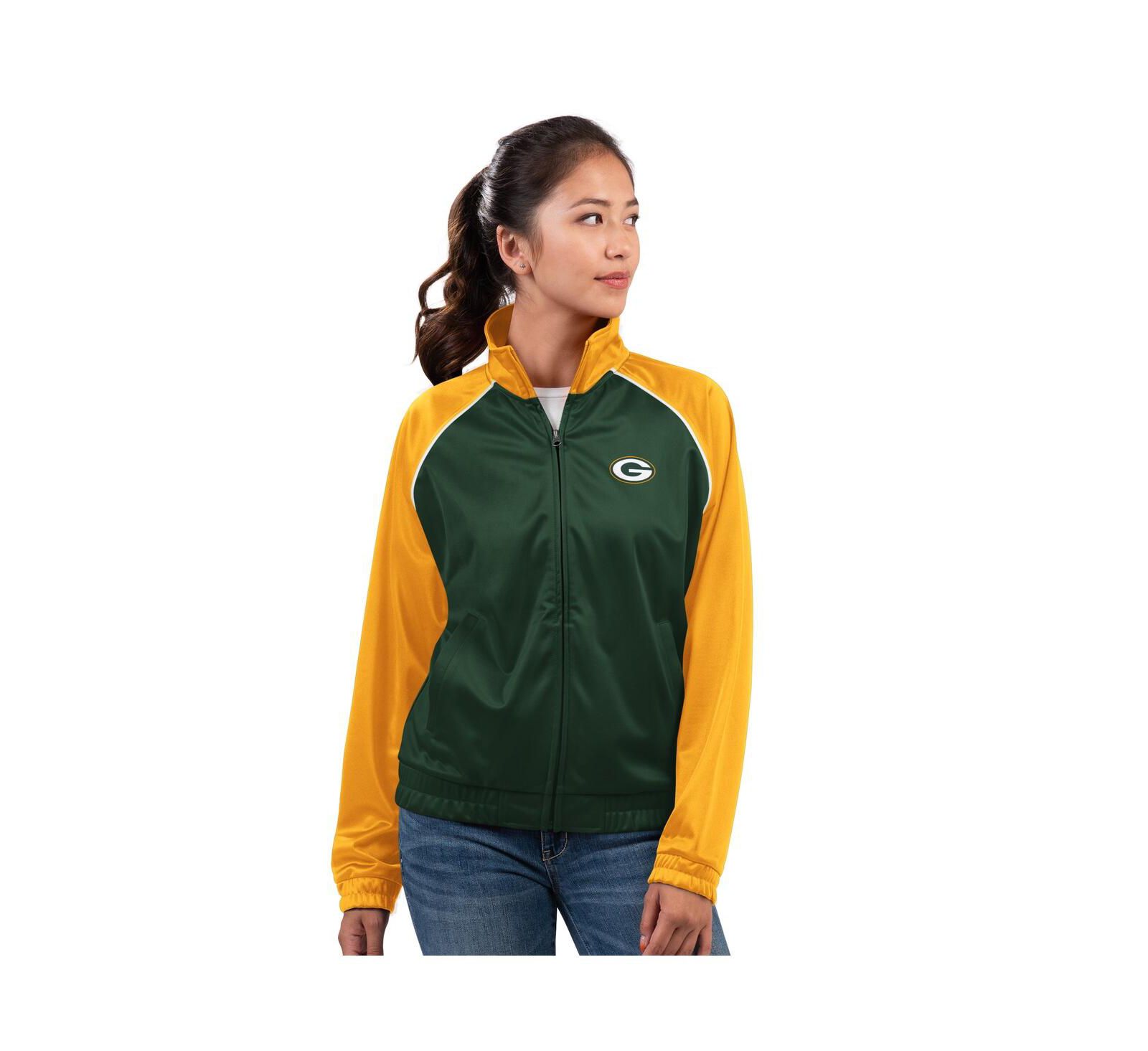 G-III 4Her by Carl Banks Women's Green Green Bay Packers Replay Full-Zip Track Jacket