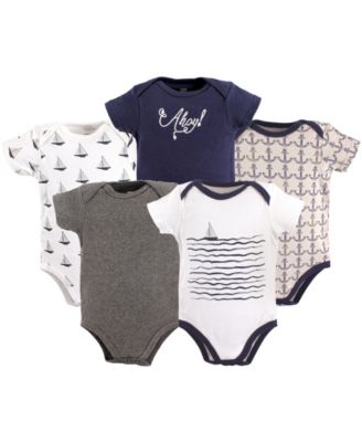 Hudson Baby Baby Boys Hudson Multipack of 5 Comfortable Cotton Bodysuits