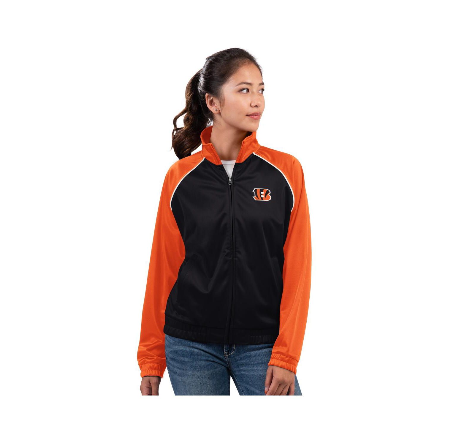 G-III 4Her by Carl Banks Women's Black Cincinnati Bengals Replay Full-Zip Track Jacket