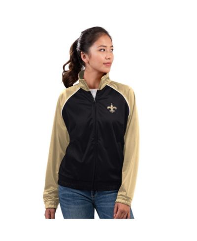 G-III 4Her by Carl Banks Women's Black New Orleans Saints Replay Full-Zip Track Jacket