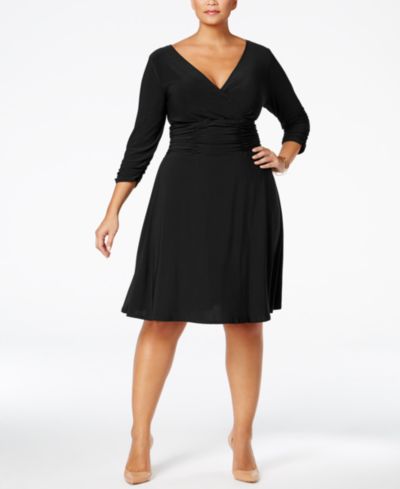 NY Collection Plus Size Ruched A-Line платье