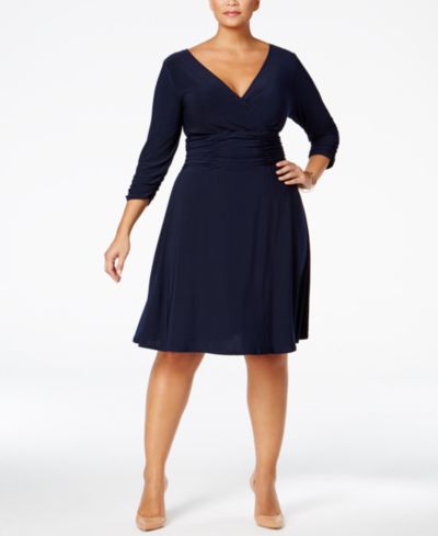NY Collection Plus Size Ruched A-Line платье