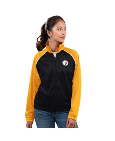 Женская ветровка G-III 4Her by Carl Banks Black Pittsburgh Steelers Replay Full-Zip Track Jacket