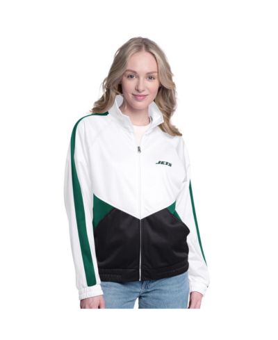 G-III 4Her by Carl Banks Женская ветровка New York Jets Rally Rhinestone Full-Zip Track White/Green