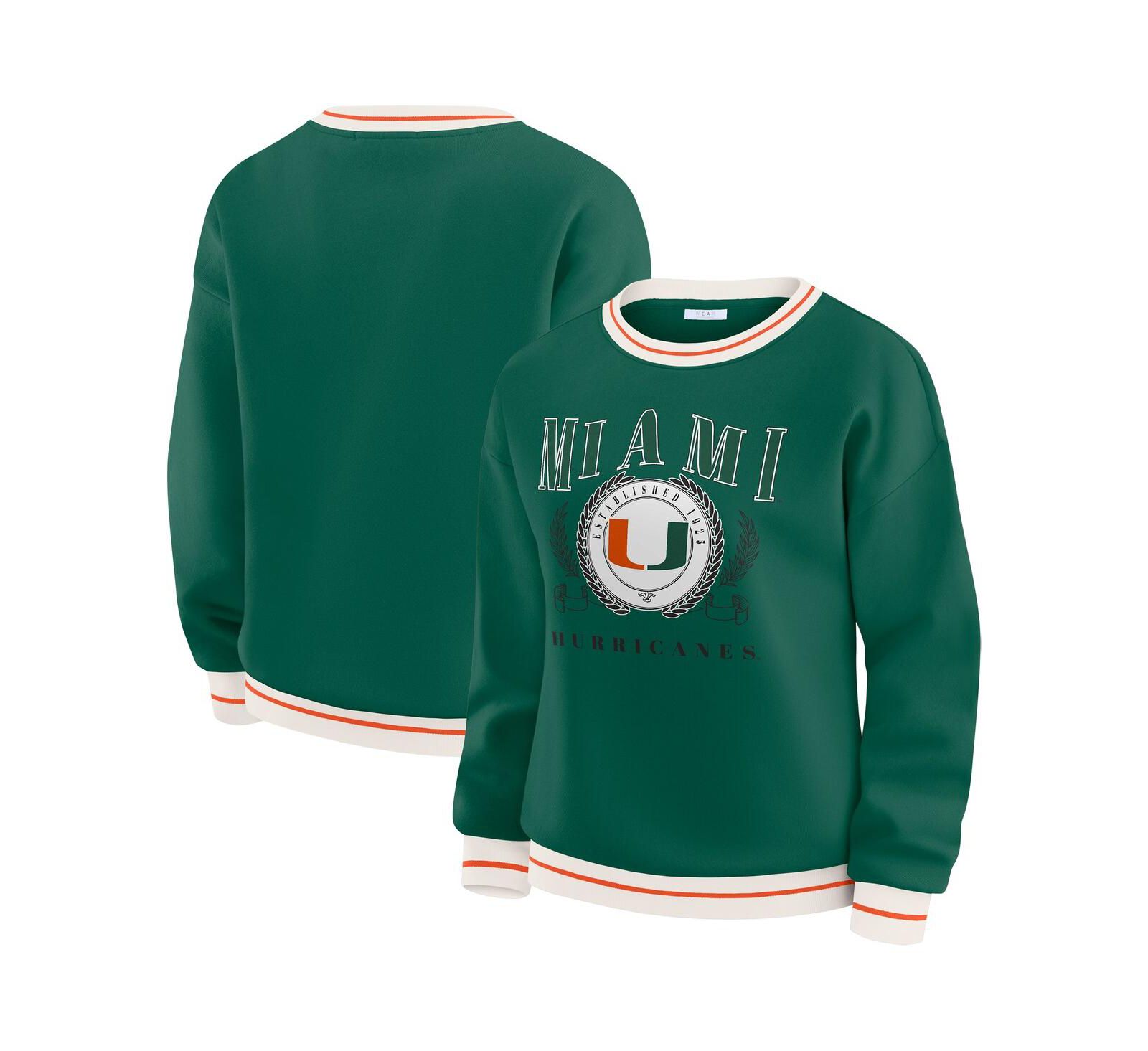 WEAR by Erin Andrews Женский зеленый свитшот Miami Hurricanes