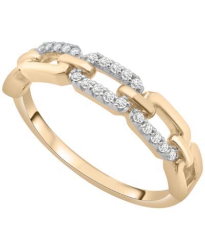 Кольцо Wrapped Diamond Linked Ring (1/10 ct. t.w.) в 10K Yellow Gold
