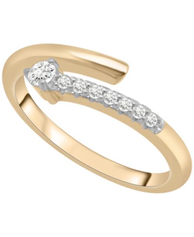 Кольцо Wrapped Diamond Open в 10K Yellow Gold (1/6 ct. t.w.)