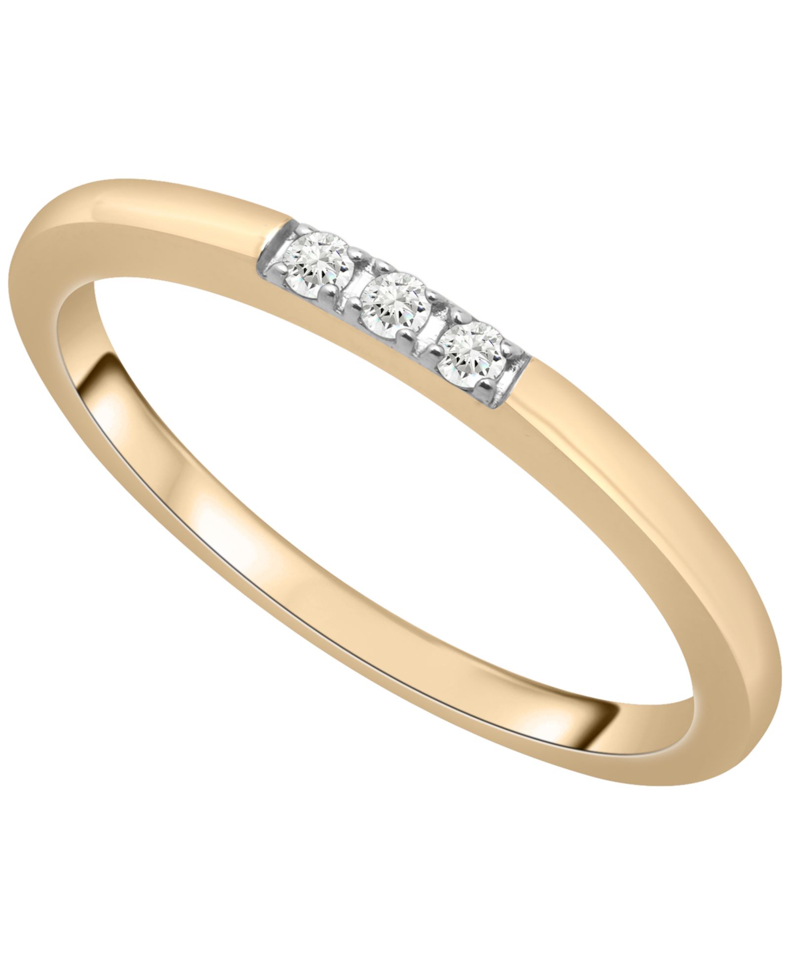 Wrapped Diamond 3-Stone Ring (1/20 ct. t.w.) in 10K Yellow Gold, Created for Macy's
