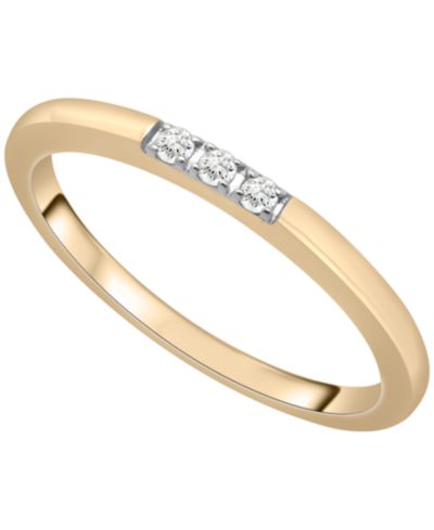 Wrapped Diamond 3-Stone Ring (1/20 ct. t.w.) in 10K Yellow Gold, Created for Macy's