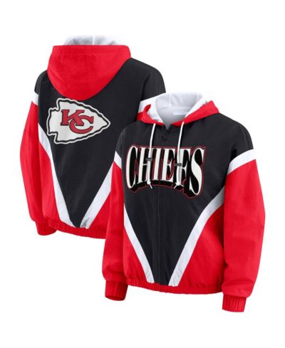Женская ветровка WEAR by Erin Andrews Red/Black Kansas City Chiefs Plus Size Retro Crinkle Full-Zip