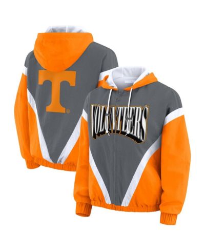 WEAR by Erin Andrews Женский ветровочный худи с молнией Color Block Tennessee Orange/Gray Tennessee Volunteers