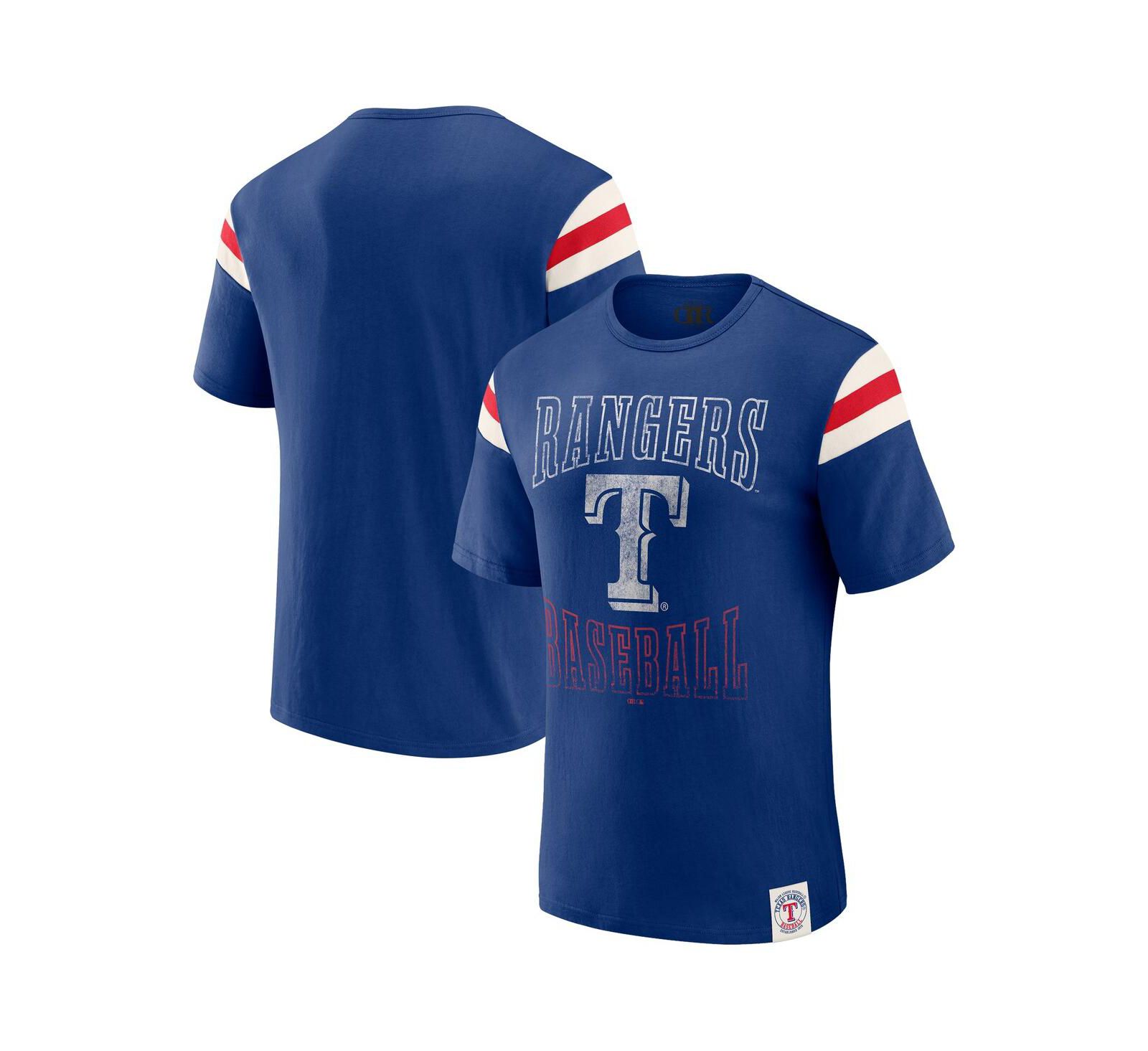 Мужская футболка Fanatics Royal Texas Rangers с полосками на рукавах
