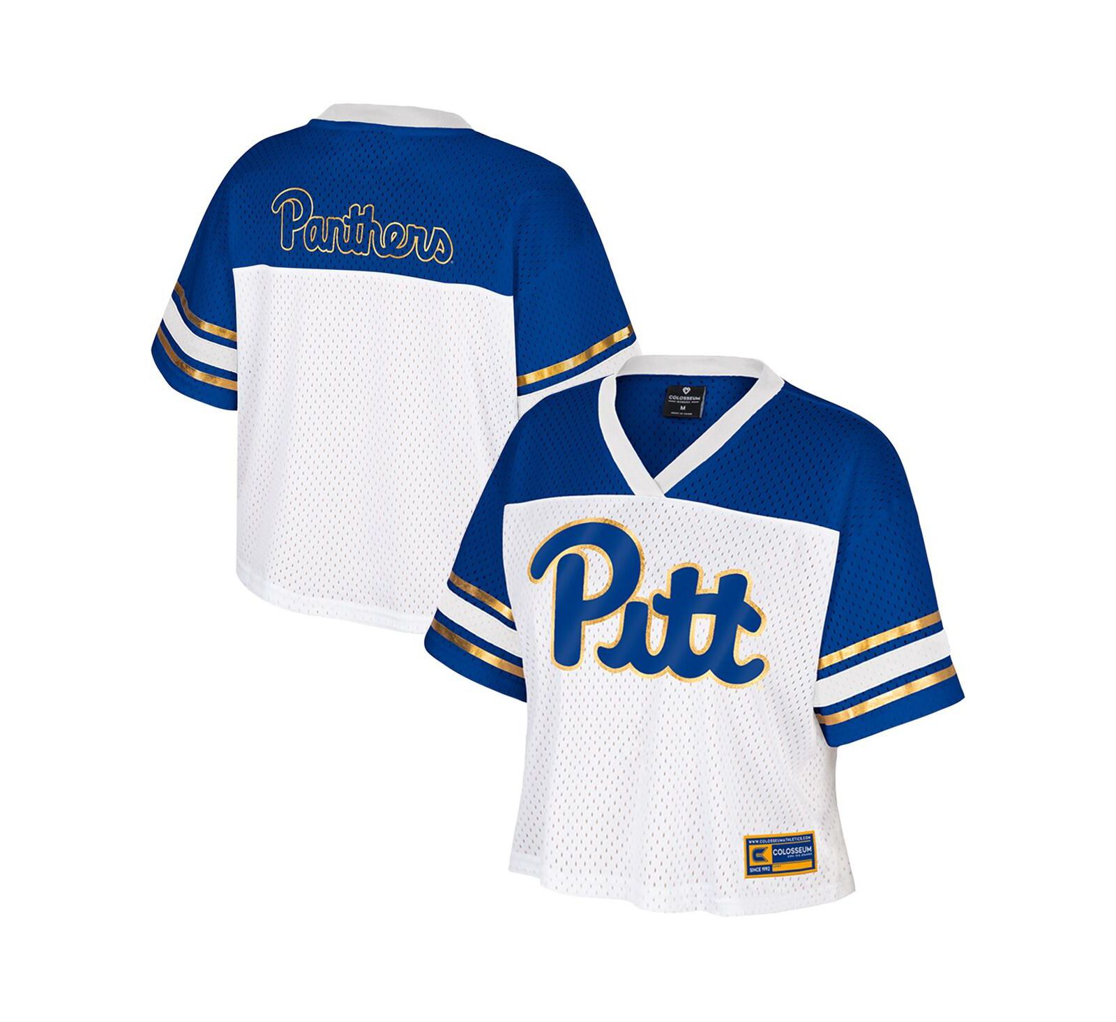 Женская укороченная футбольная джерси Colosseum Pitt Panthers Treasure, белая