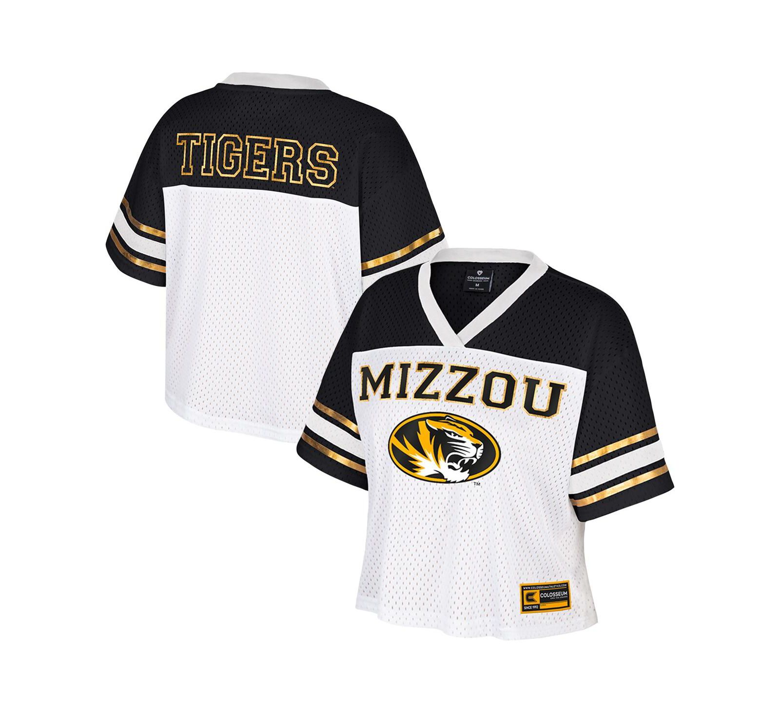 Женская укороченная джерси Colosseum White Missouri Tigers Treasure Football