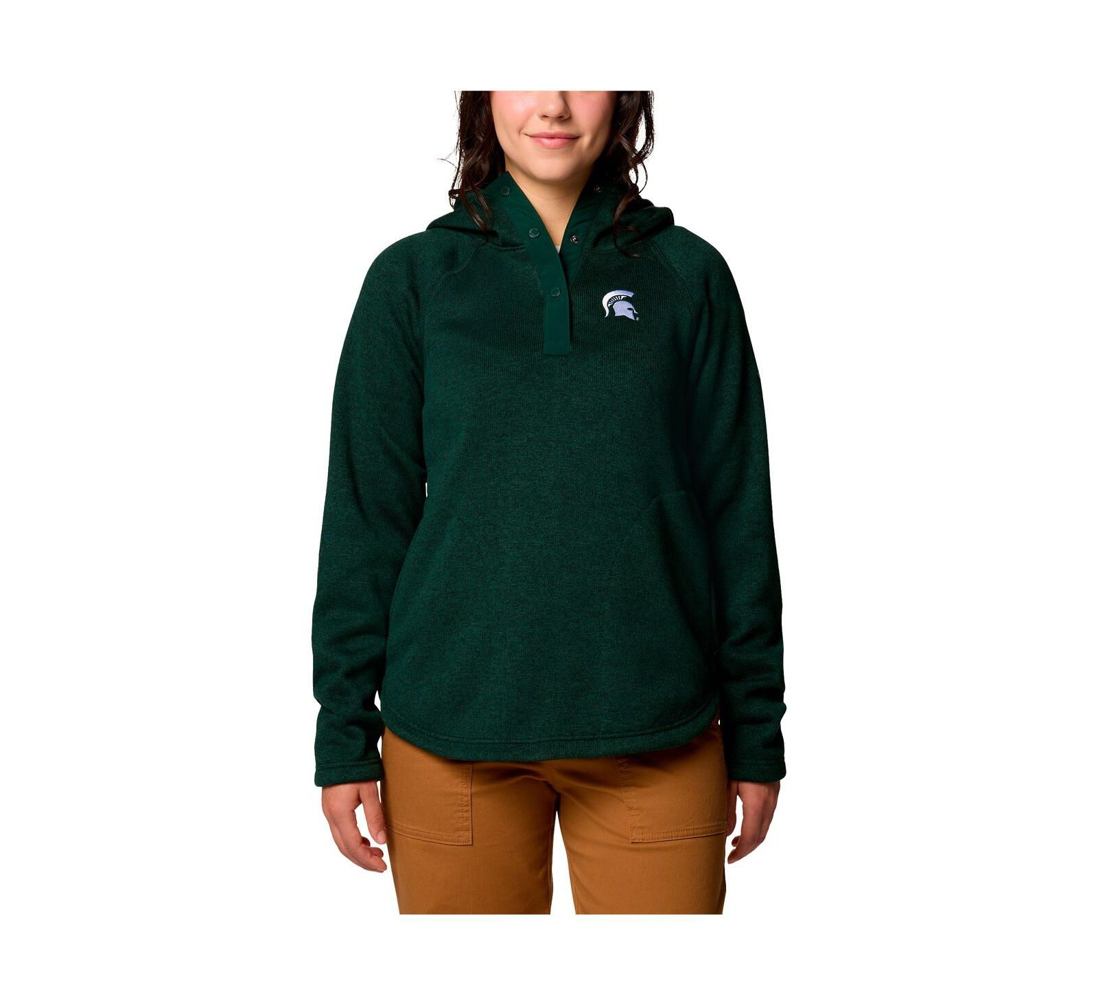 Columbia Women's Green Michigan State Spartans Sweater Weather Fleece Lined Pullover Hoodie
