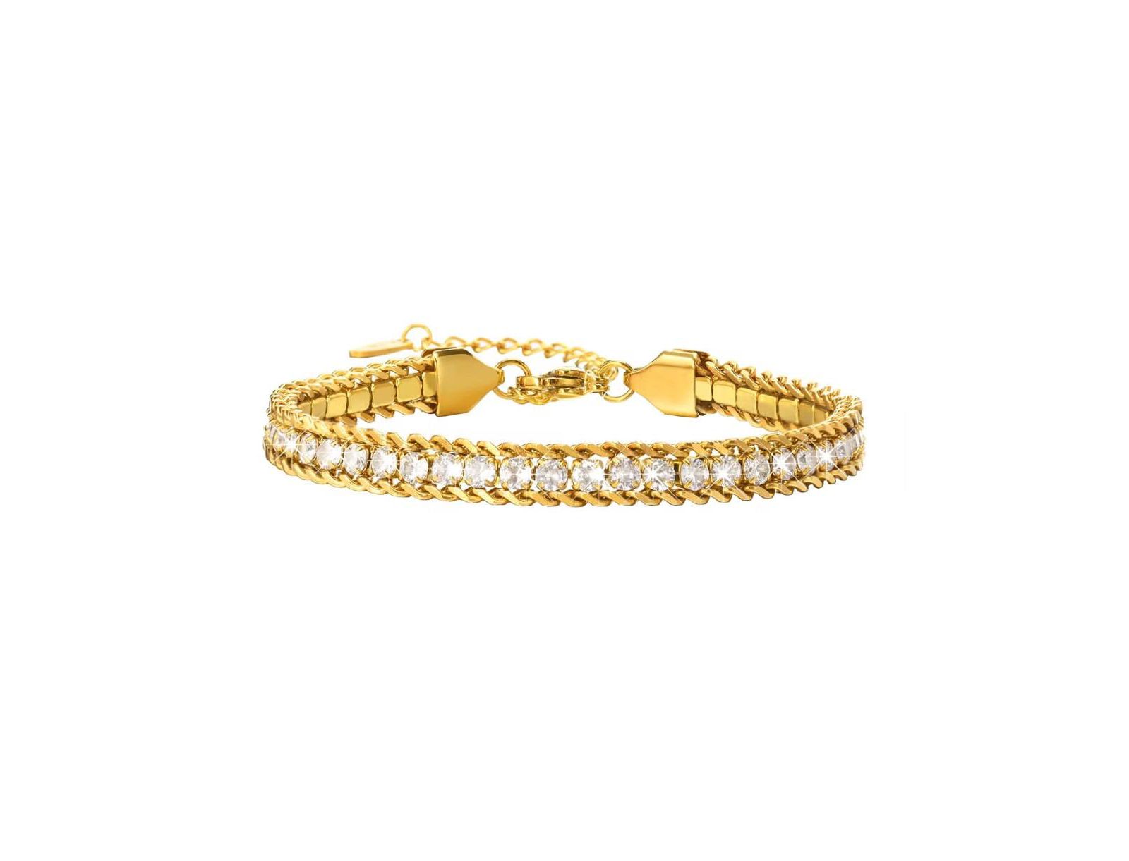 Amelia Sparkle Stack браслет с цепочкой CZ