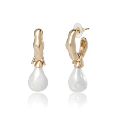 BCBG Серьги-кольца Pearl Hoop Post Drop