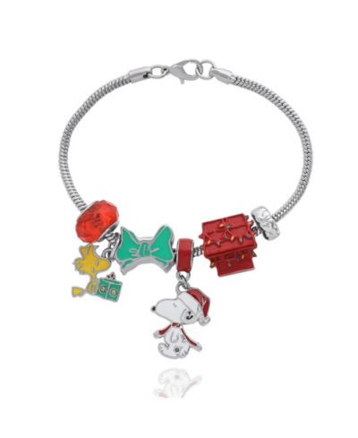 Peanuts Snoopy and Woodstock Slide Charm Bracelet