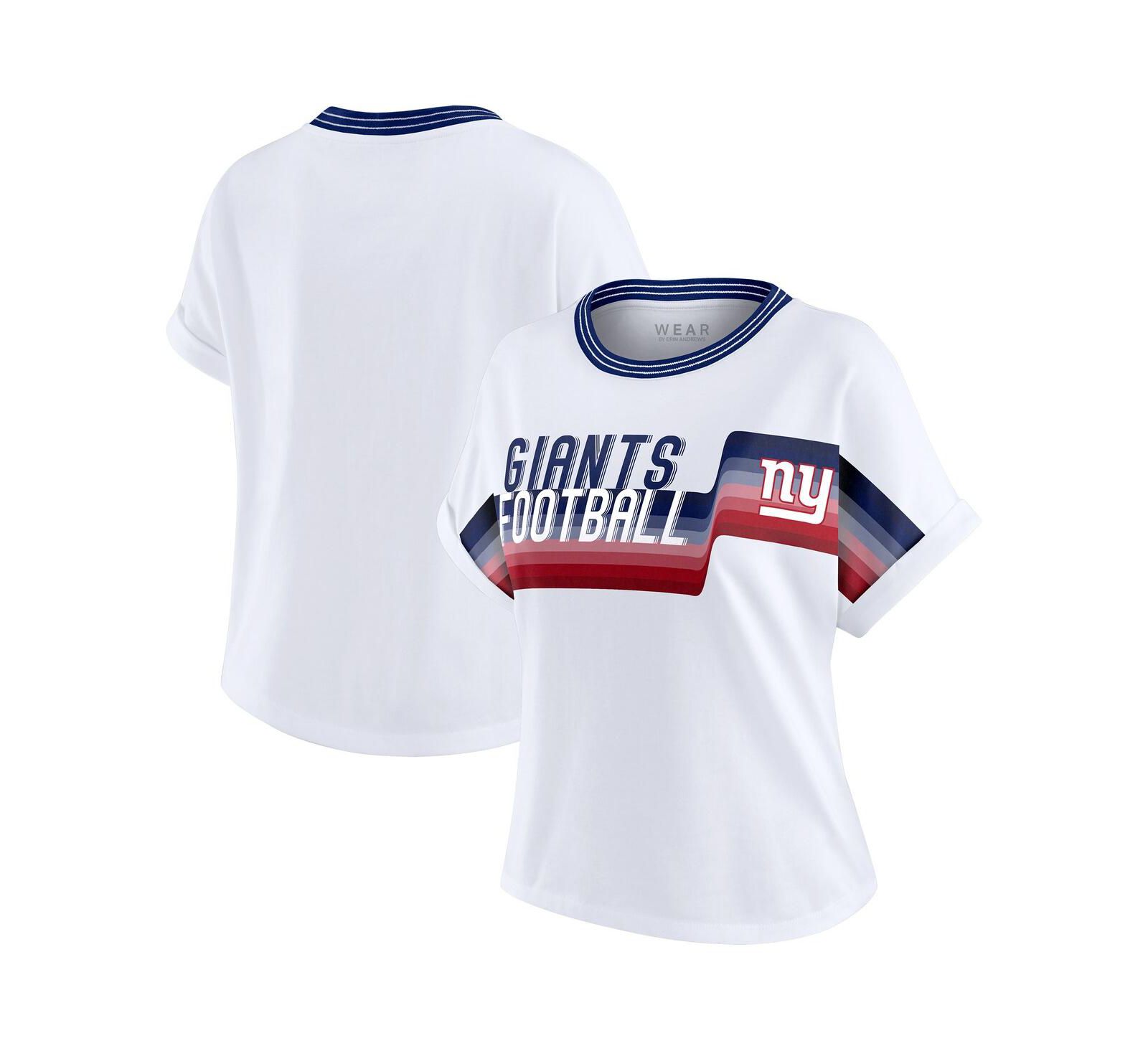Женская футболка WEAR by Erin Andrews White New York Giants Cropped