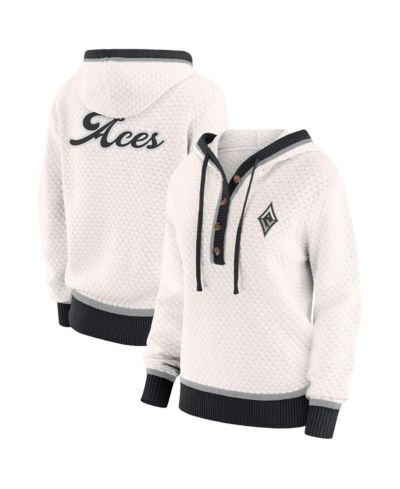 WEAR by Erin Andrews Women's Cream Las Vegas Aces Hooded Sweater