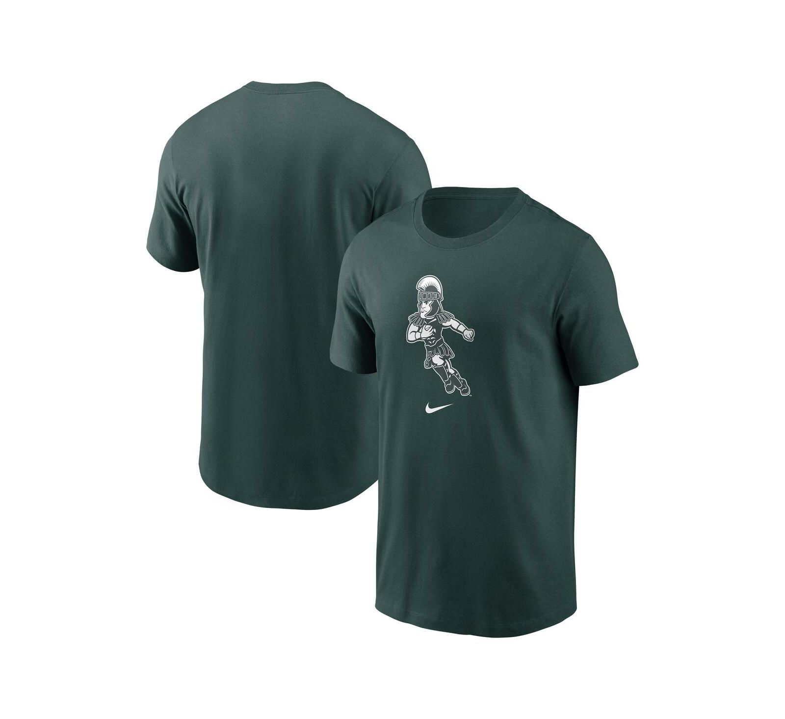 Nike Men's Green Michigan State Spartans Football Sparty Sport T-Shirt