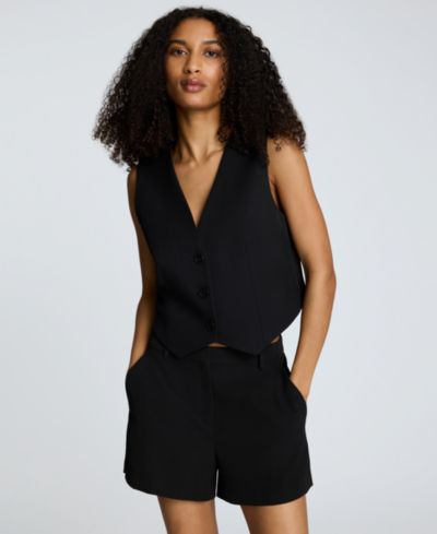 Kenneth Cole Женский жилет Luxe Twill на три пуговицы