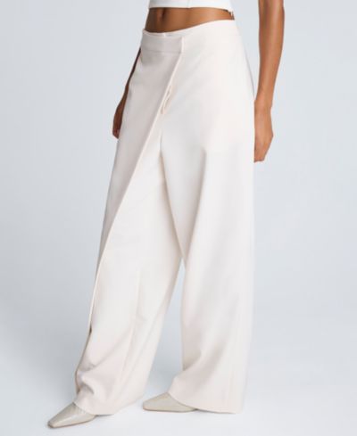 Женские брюки Kenneth Cole Luxe Twill Fly Front Asymmetrical Crossover