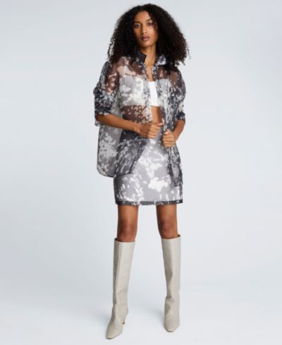 Kenneth Cole Women's Printed Organza Mini Skirt
