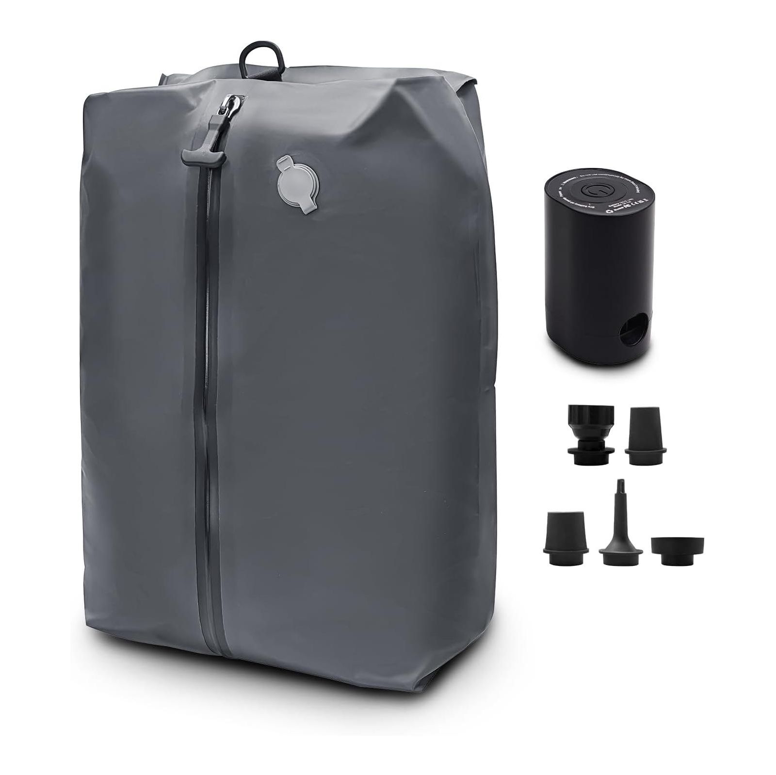 Reusable Vacuum Compression Bags with Pump (20") - Space-Saving Waterproof Travel Storage for Luggage