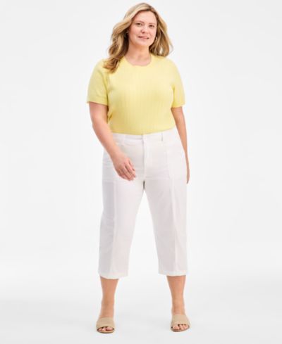 Брюки-капри Plus Size с швами