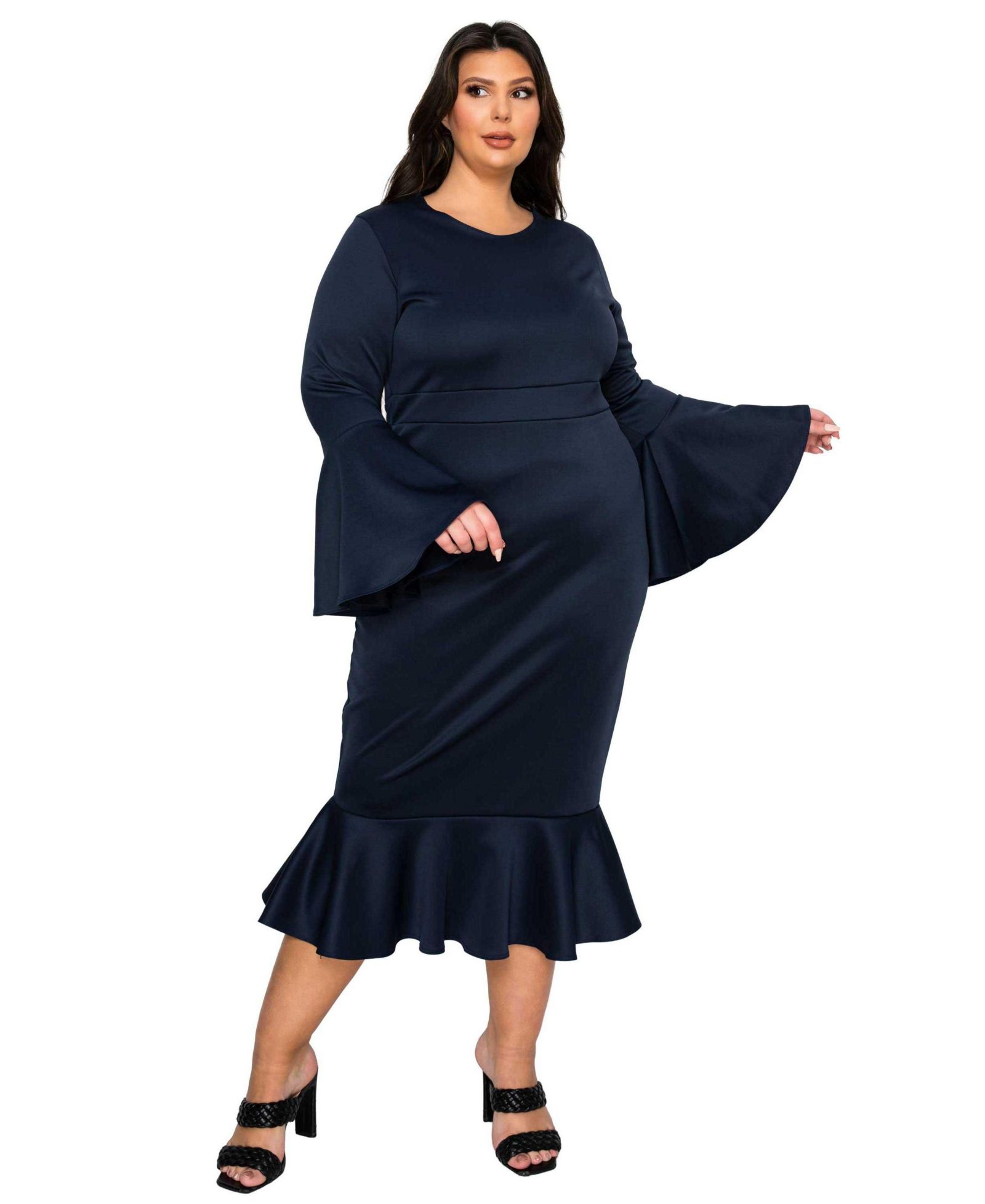 L I V D Plus Size Sabrina Mermaid Hem Dress