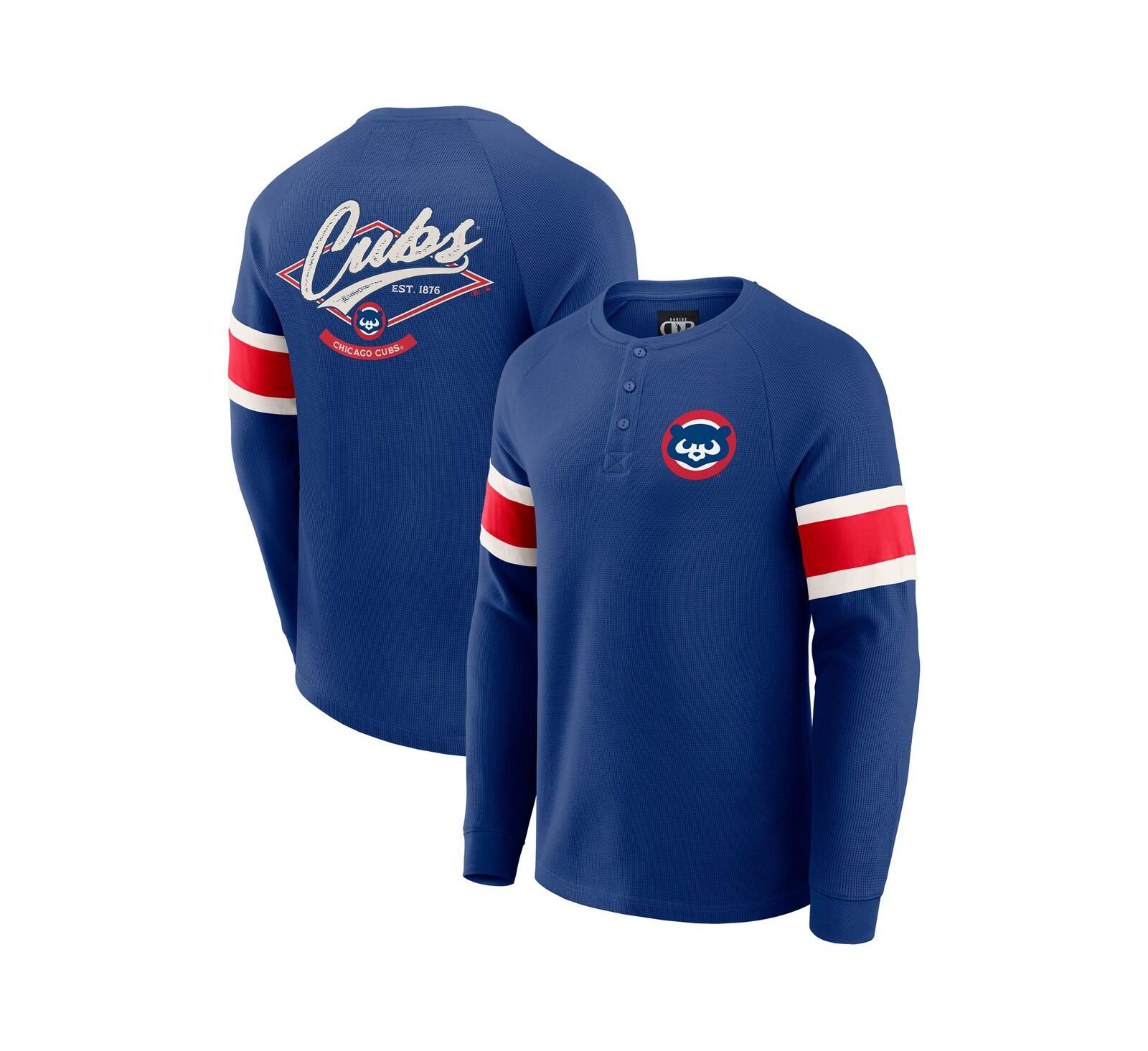 Fanatics Men's Darius Rucker Collection by Fanatics Royal Chicago Cubs Waffle-Knit Raglan Long Sleeve Henley T-Shirt