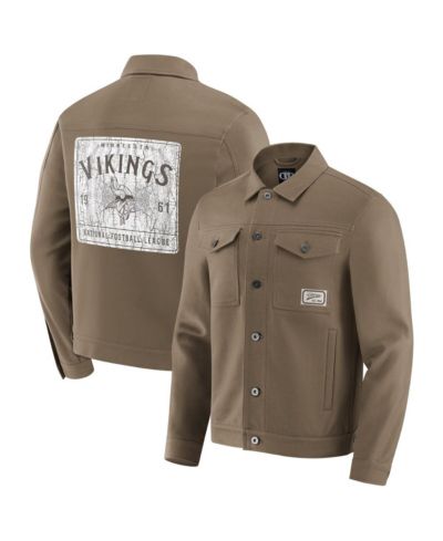 Fanatics Мужская куртка-рубашка Minnesota Vikings Trucker Full-Button, Tan
