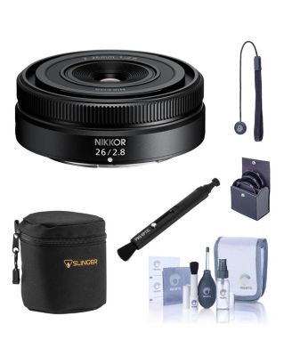 Объектив Nikon NIKKOR Z 26mm f/2.8, комплект с чехлом для объектива, набором фильтров 52mm, средством для чистки и крышкой