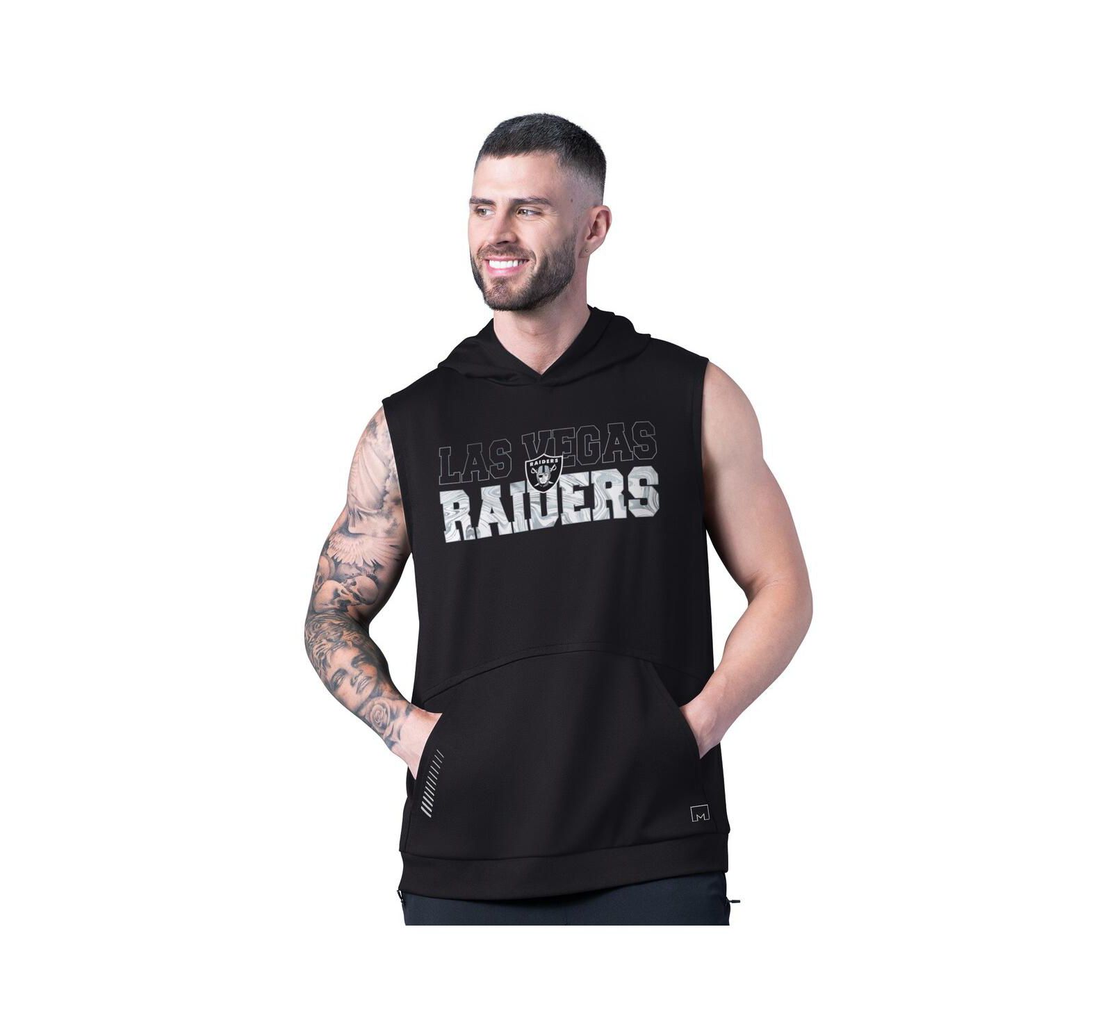 MSX by Michael Strahan Мужской Black Las Vegas Raiders Tri-Blend Rebound Sleeveless Hoodie