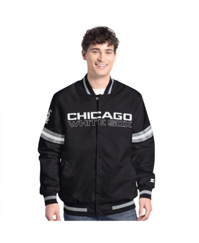 Мужская университетская куртка Starter Chicago White Sox Scout Full-Snap Varsity, черная