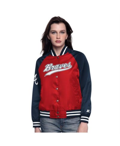 Женская куртка Starter Atlanta Braves Full-Snap Varsity Red/Navy