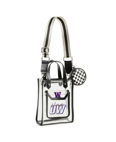 Поясная сумка WEAR by Erin Andrews Washington Huskies Clear Stadium Coin Pouch с кросс-боди