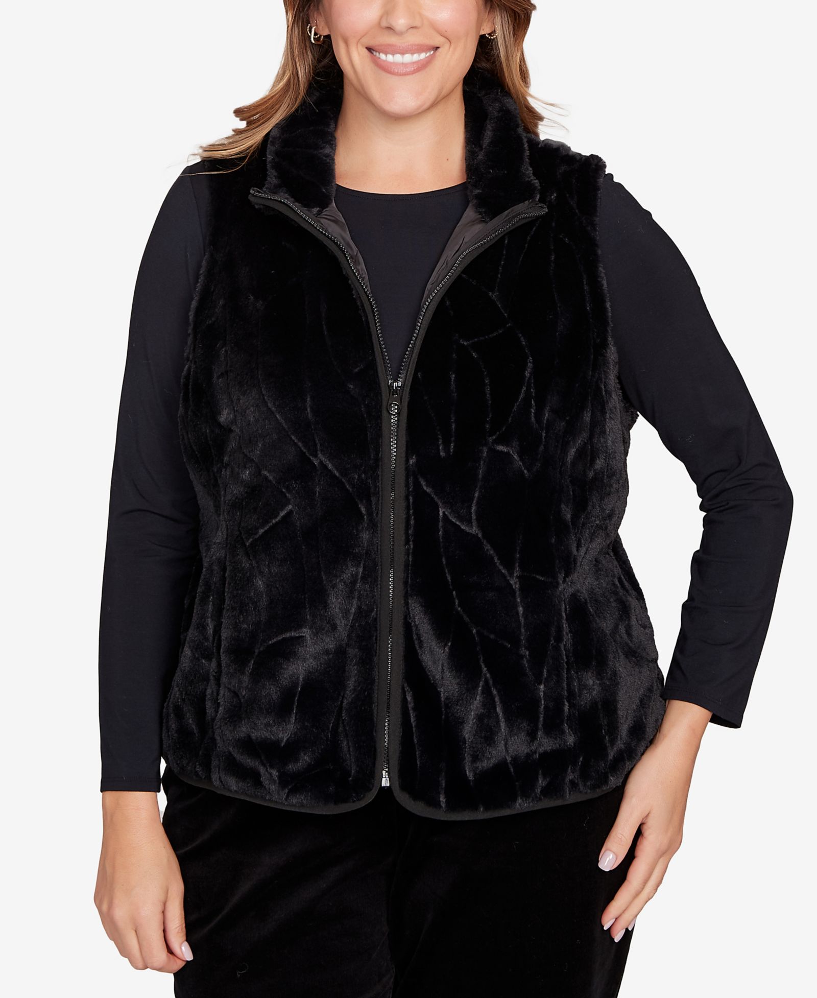 HEARTS OF PALM Plus Size Solid Polyester Vest