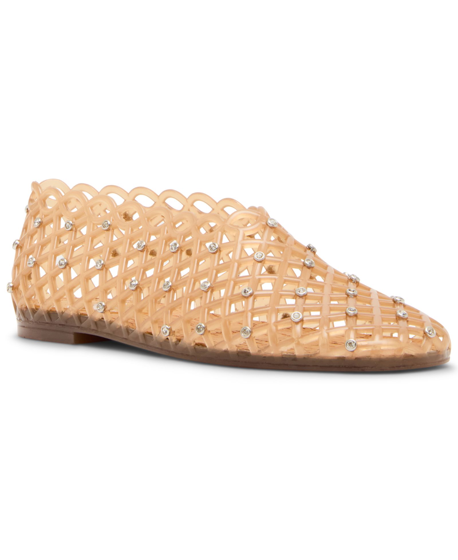 Steve Madden Women's Grove-R Rhinestone Caged Round-Toe Jelly Flats