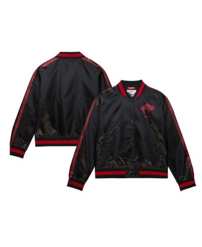 Женская куртка Mitchell & Ness Black Buffalo Bills Raglan Satin Full-Snap