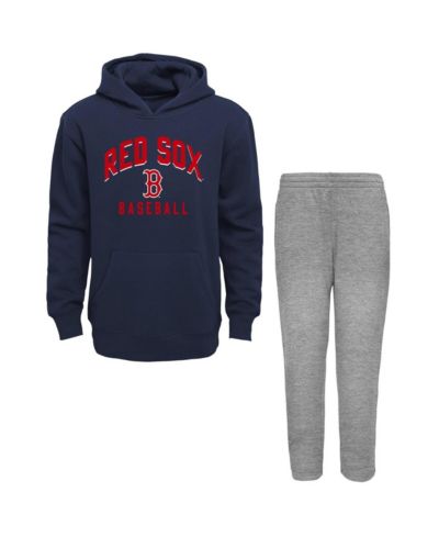 Outerstuff Baby Boys and Girls 2-Piece Navy/Heather Gray Boston Red Sox Play by Play Pullover Hoodie and Pants Set