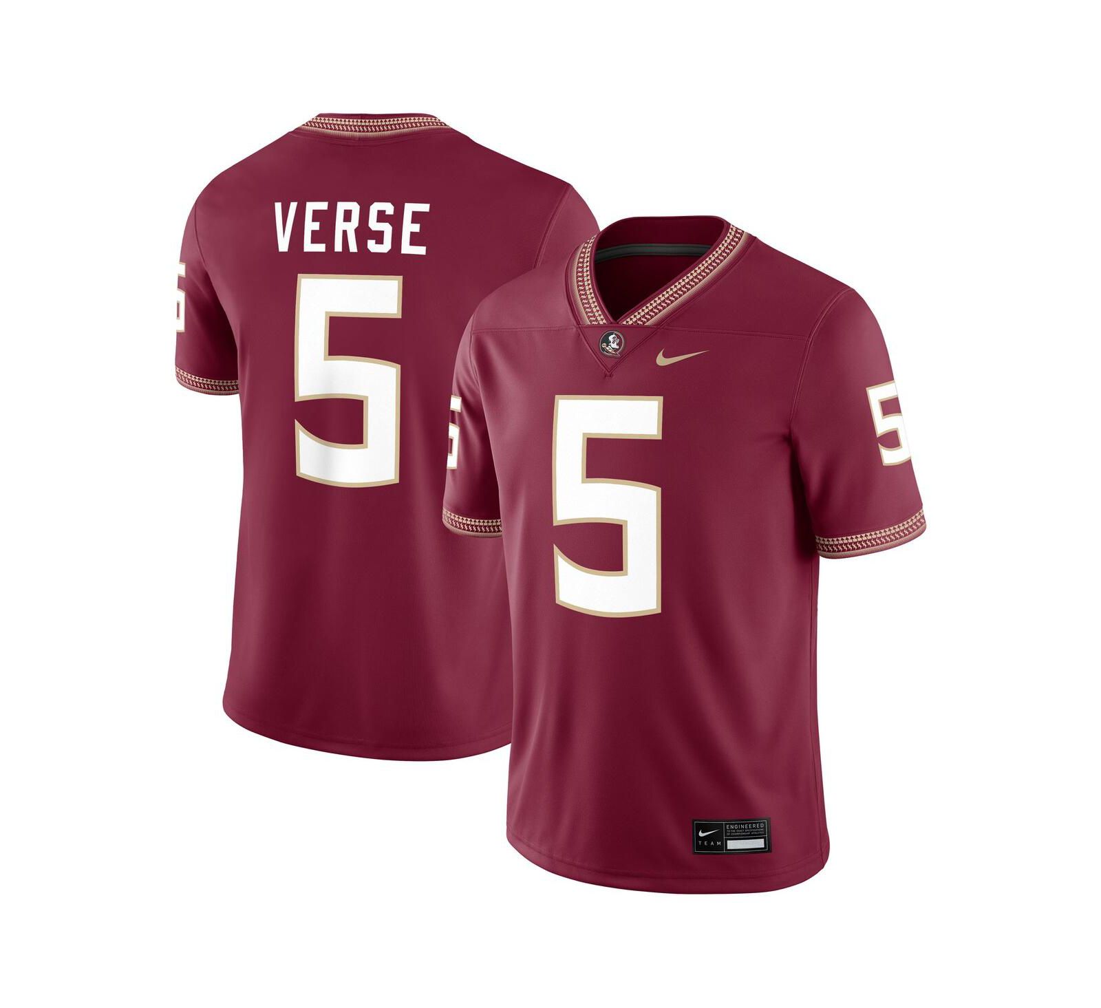 Nike мужская игровая джерси Jared Verse Garnet Florida State Seminoles