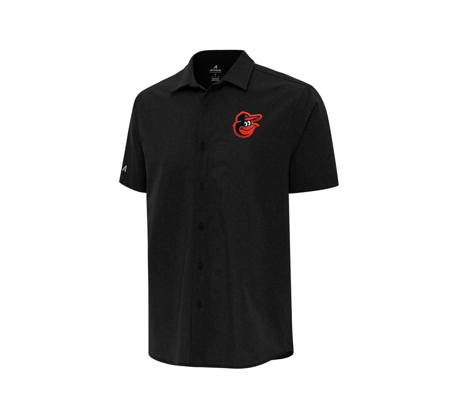 Antigua Men's Black Baltimore Orioles Activate Button-Up Shirt
