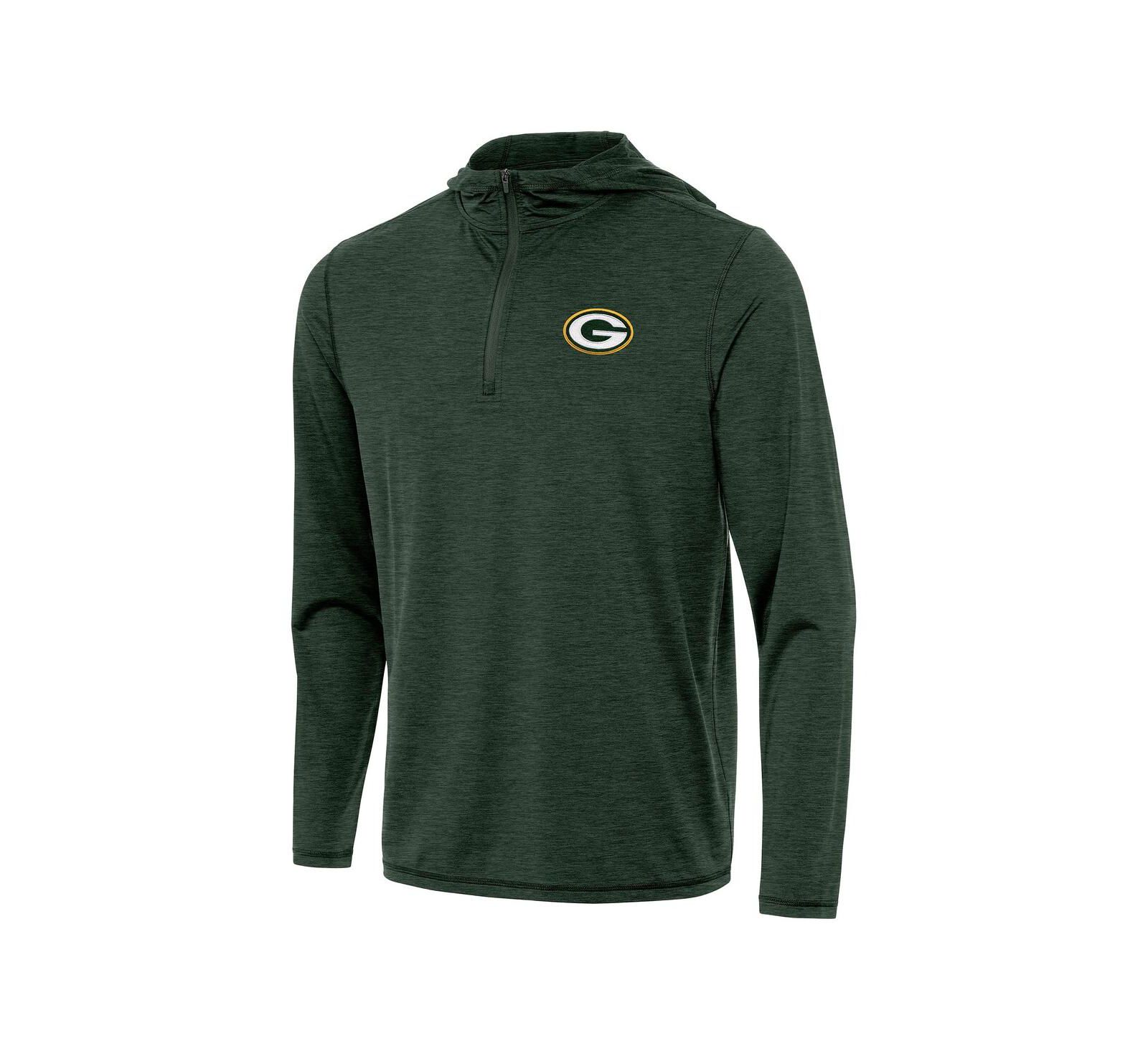 Antigua Men's Green Bay Packers Tidy Quarter-Zip Pullover Hoodie