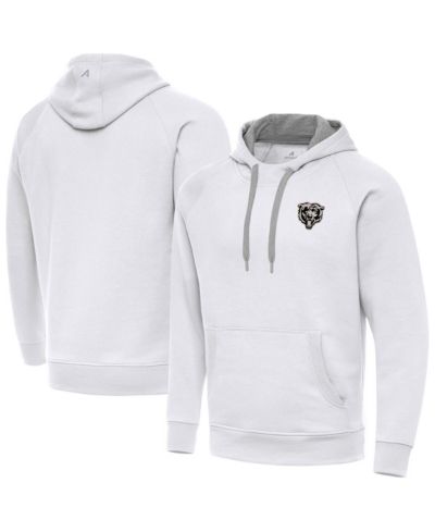 Мужское худи Antigua White Chicago Bears Brushed Carbon Victory с капюшоном